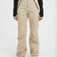 Front view of the XTM Astra women's ski pants in Almond with black pocket zips