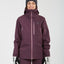 XTM Solitaire women's ski jacket in Plum, front view with contrast pink zips