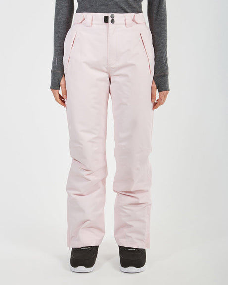 Front view of the XTM Smooch women's ski pants in Blossom pink