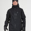 XTM Paradigm men's ski jacket in Black, front view on a model wearing goggles and gloves