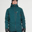 XTM Paradigm men's ski jacket in Pine green with orange zip pulls, front view