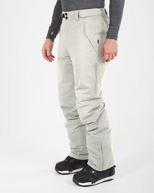 Stone Grey XTM Glide ski pant, side view showing the articulated knee