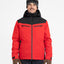 XTM Quantum men's snow jacket in Crimson Red with black shoulders, front view