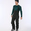 XTM Precipice 2.0 men's ski pant in Black, bib style with braces, worn with ski boots