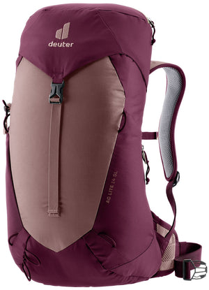 Deuter AC Lite 14 SL in Ashrose Cassis, plum and dusty pink daypack, front view