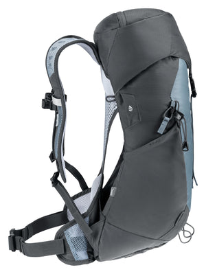 Deuter AC Lite 14 SL in Shale Graphite, side profile showing the gap between mesh and pack body