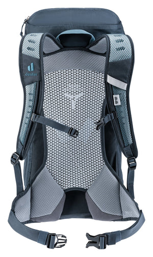 Deuter AC Lite 16 in Atlantic Ink from behind, mesh back panel and sternum strap