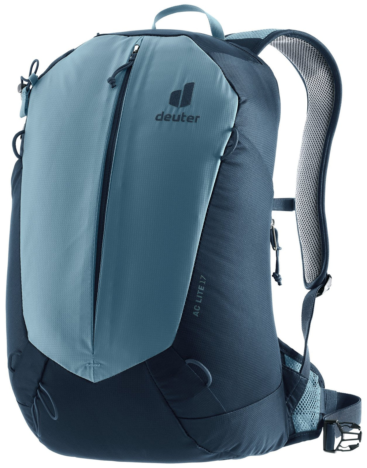 Deuter AC Lite 17 in Atlantic Ink, light blue front panel over a navy body
