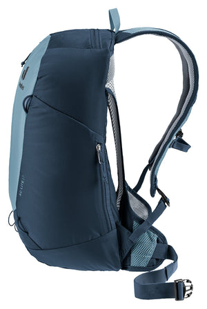 Deuter AC Lite 17 in Atlantic Ink, side view of the frame curve and compression points