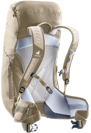 Deuter AC Lite 22 SL in Alu Greystone, rear three-quarter view of the padded shoulder straps