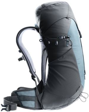 Side profile of the Deuter AC Lite 22 SL in Shale Graphite showing the arched mesh back gap