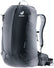 Deuter AC Lite 23 hiking daypack in Black, front three-quarter view showing the central front zip