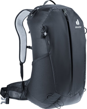 Deuter AC Lite 25 EL in Black, side three-quarter view of the shoulder strap and hip fin