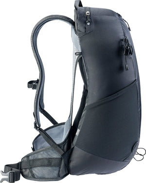 Side profile of the Deuter AC Lite 25 EL showing the gap between the curved pack body and mesh back