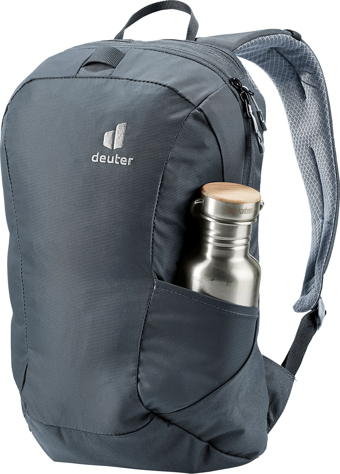 Detachable daypack from the Deuter Access Pro 60 SL in Black with a bottle in the side pocket