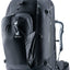 Deuter Access Pro 65 travel backpack in Black with the daypack zipped onto the front