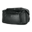 Nemo Double Haul duffel in black, three-quarter view with front pocket and logo