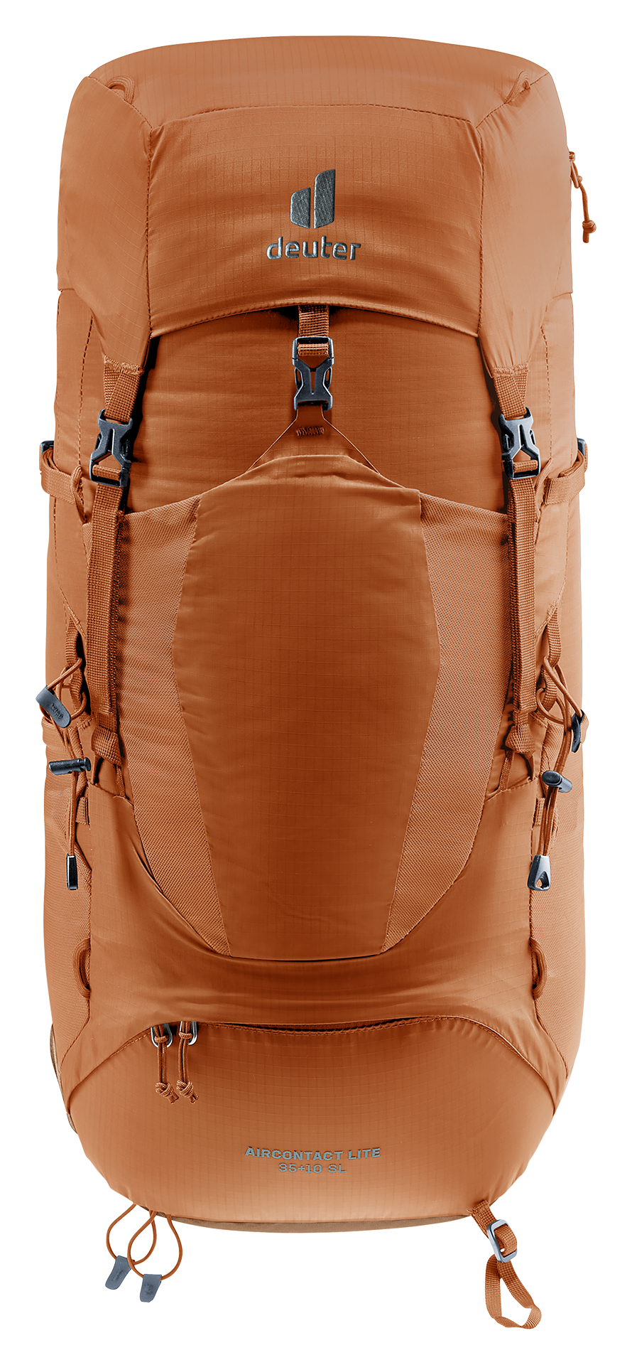 Deuter Aircontact Lite 35 + 10 SL in Pecan Mocha, straight-on front view