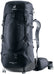 Deuter Aircontact Lite 40 + 10 in Black Graphite, front three-quarter view with hip belt
