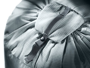 Close-up of the drawcord top closure on the Deuter Aircontact Ultra 45+5 SL with the lid removed