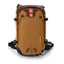 Arva Explore 30 ski touring backpack in Brown, front view showing the safety-gear pocket and side compression straps