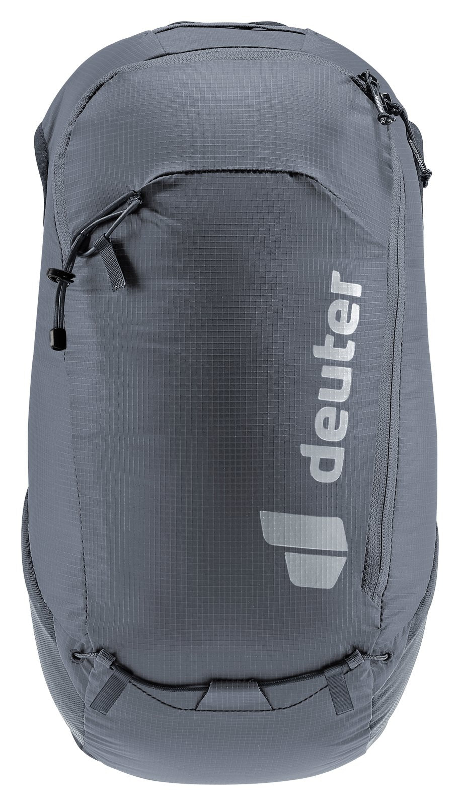 Deuter Ascender 13 in Black, straight-on back view with zipped pocket