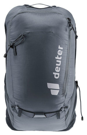 Deuter Ascender 7 in Black, straight-on view of the pack body and logo