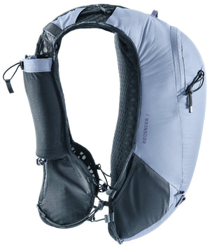 Deuter Ascender 7 in Polar, side profile of the wraparound vest harness