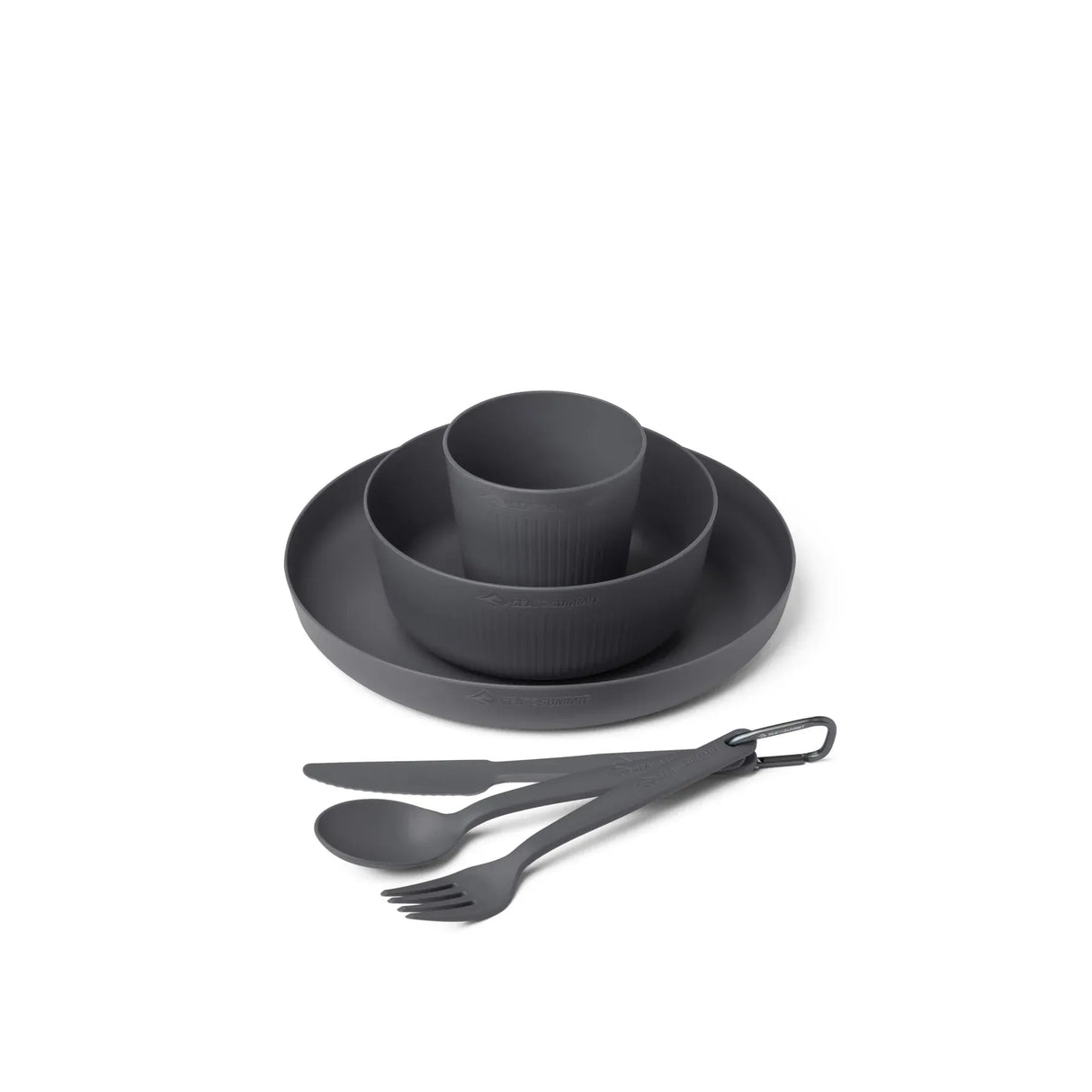 Sea to Summit Dinnerware Set Charcoal Camp Dinnerware Set w/ Mesh Sack - [6 Piece] 054301