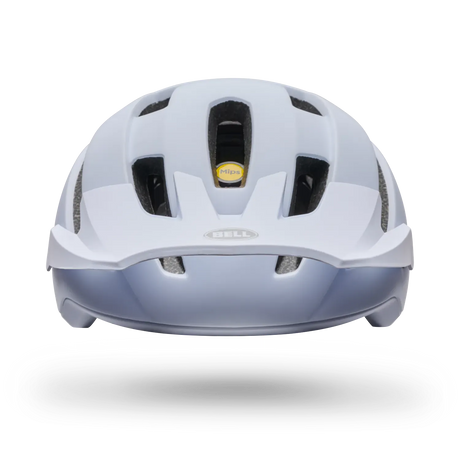 Bell 4Forty Air MIPS in Matte White, front view with the Mips badge in the centre vent