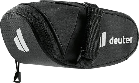 Deuter Bike Bag 0.3 mini saddle bag in Black with hook-and-loop strap and reflective logo