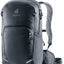 Deuter Bike I 20 cycling backpack in Black, front three-quarter view with zipped front pocket