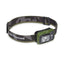 Black Diamond Cosmo 350 headlamp in Dark Olive on a camouflage-pattern band, three-quarter view