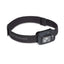 Black Diamond Cosmo 350 headlamp in Graphite on a dark grey band, three-quarter view