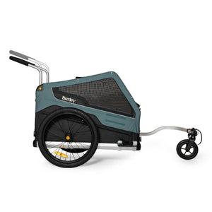 Burley Bark Ranger side view in stroller mode with handlebar and front wheel