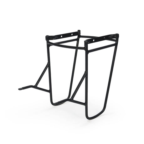 Burley Coho Pannier Rack, black tubular rack with drilled top mounting plates, three-quarter view