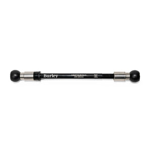 Burley Coho Thru Axle printed M12 x 1.5 159-165mm, threaded collar on the left and black ball ends