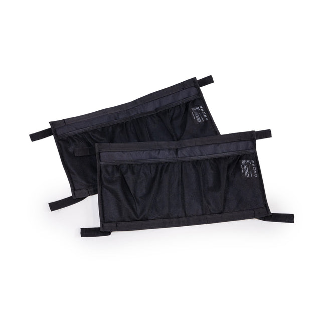 Burley Hopper Interior Organizer Kit, two black mesh-pocket dividers with Velcro straps laid flat