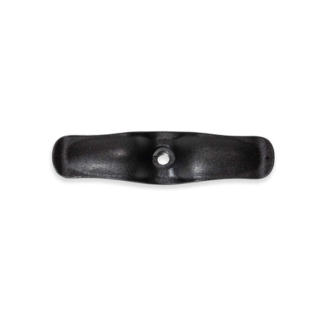 Burley lower pannier bag clip, a curved black moulded bar with a single hole through the centre