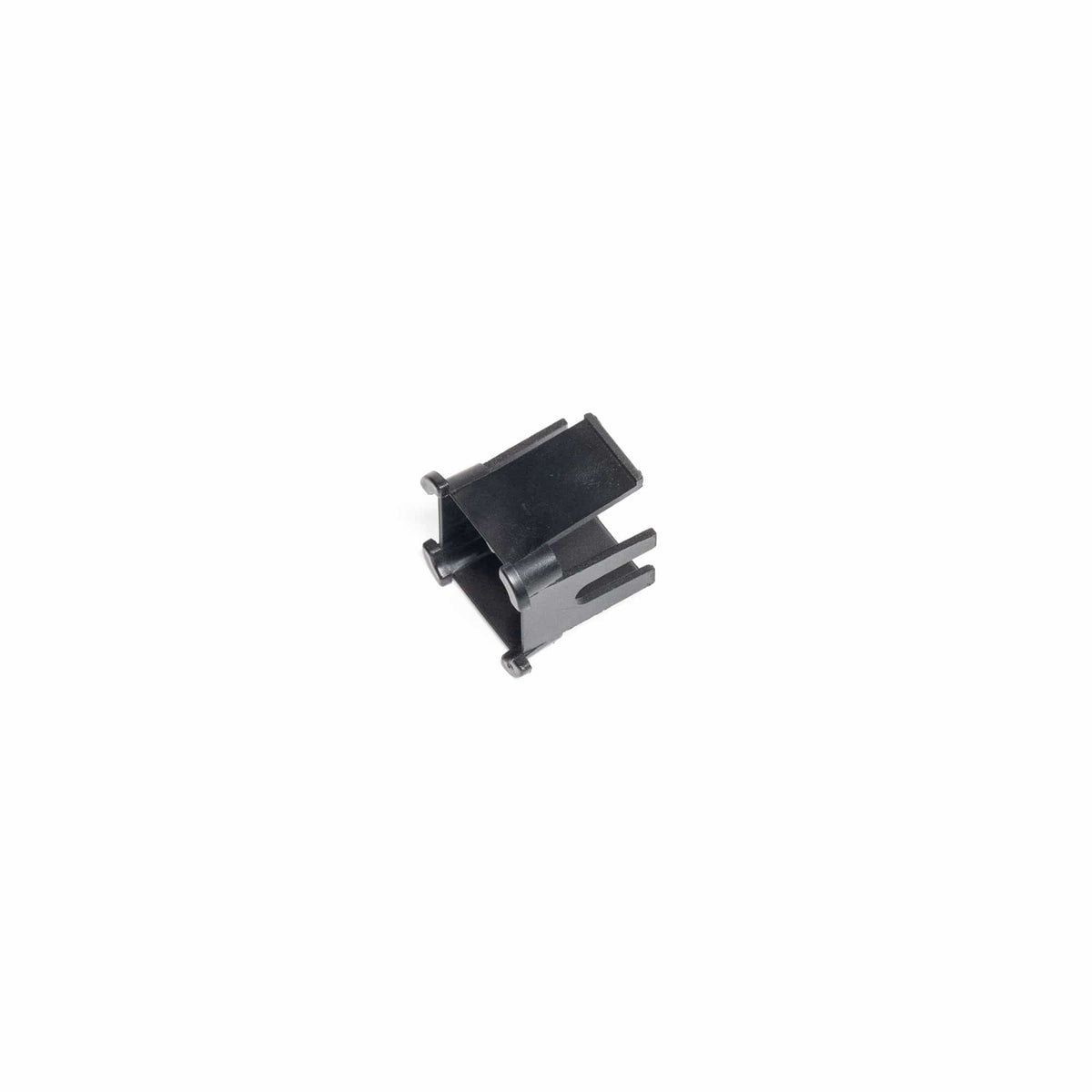 Burley receiver glide, a small square black moulded insert with slotted sides and corner tabs