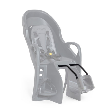 Burley Standard Rails highlighted in black on a faded-out grey Dash FM child bike seat