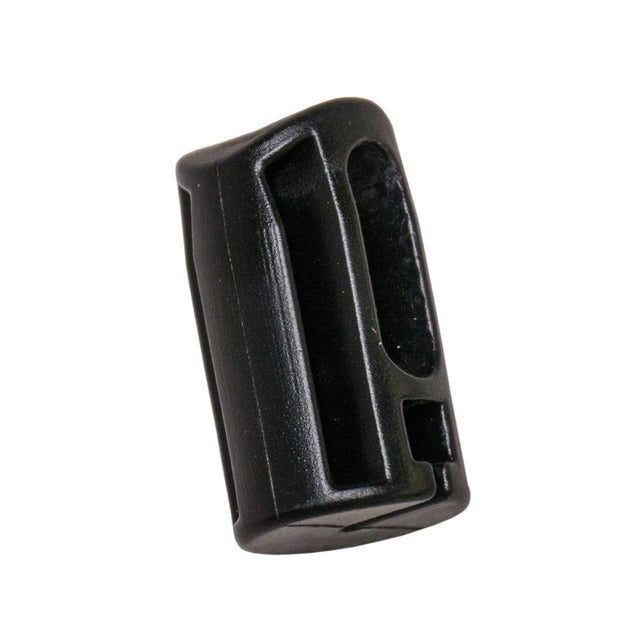 Burley Travoy lower shelf plunger, a small black moulded block with recessed slots