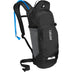 CamelBak Lobo 9 hydration pack in Black, front three-quarter view with drinking tube on the shoulder strap
