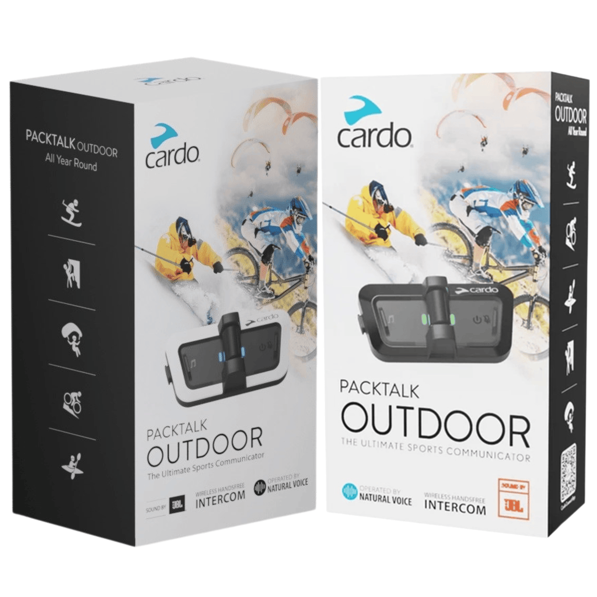 Cardo Intercom 2 Pack (Black&White) Cardo Packtalk Outdoor (JBL) PCKTLK-2PCK-B&W