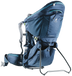 Deuter Kid Comfort Pro child carrier in Midnight, three-quarter front view on its kickstand