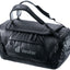 Deuter Duffel Pro 60 travel duffel in Black with shoulder straps and front zip pocket