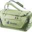Deuter Duffel Pro 60 in Mineral Grove, sage green duffel with grey shoulder straps