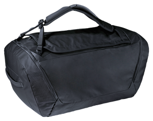 Deuter Duffel Pro 90 in Black, back view of the flat panel and grab handles