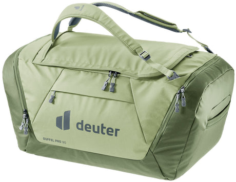 Deuter Duffel Pro 90 in Mineral Grove, sage green duffel, three-quarter view