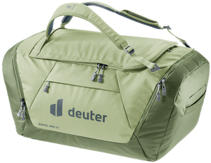 Deuter Duffel Pro 90 in Mineral Grove, sage green duffel, three-quarter view